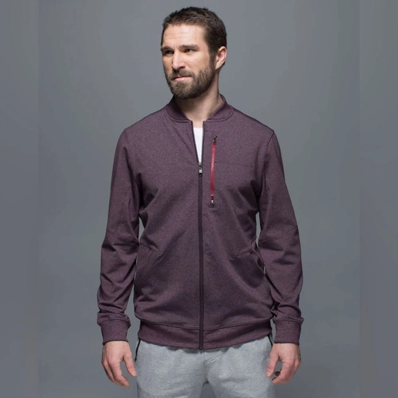 Lululemon Six Pack Jacket in Heathered Black Cherry Men’s Large - Picture 1 of 12